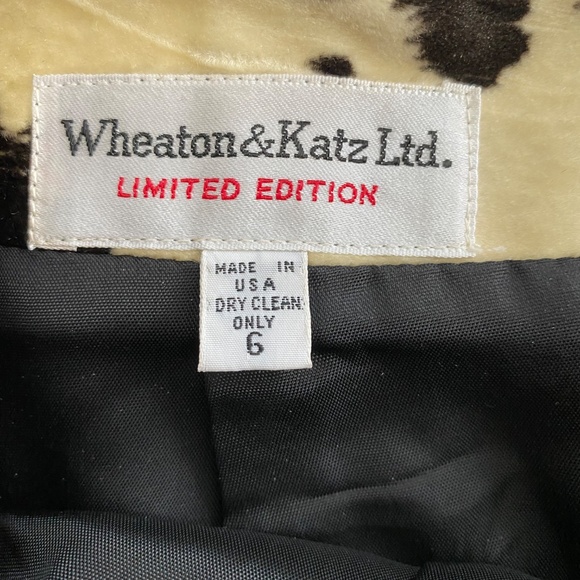 Suede Black and white Wheaton and Katz limited edition Mini skirt size 6 - Picture 3 of 4